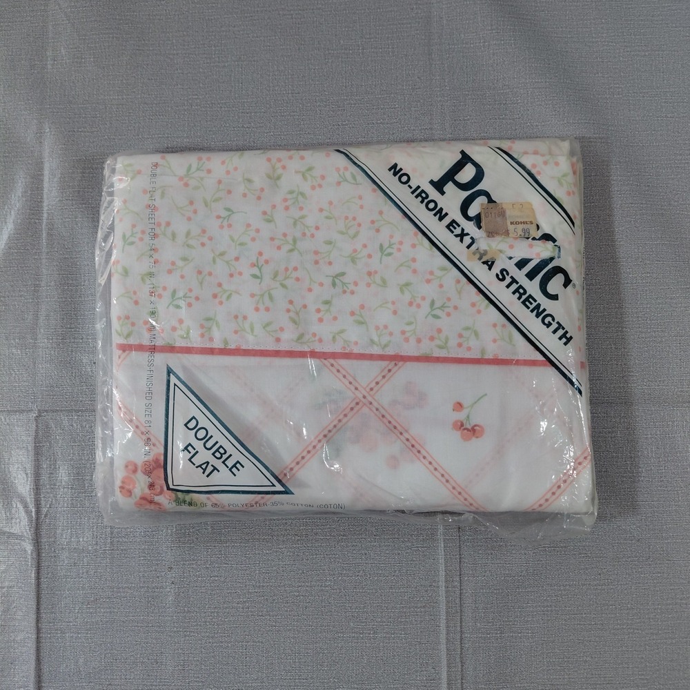 Pacific No Iron Double Flat Sheet 81" x‎ 96" Cherry Berry Extra Strength Muslin